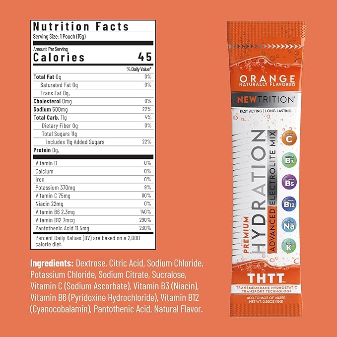 Hydration Powder, Electrolyte Powder Packets, Naturally Flavored Hydrating Packets for Water, Fast Acting Hydrate Electrolytes with Vitamins C & D