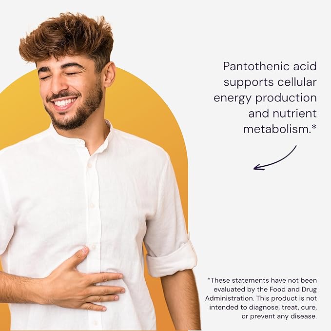 Healthy Origins Pantothenic Acid 500 mg (Vitamin B5, Vegan, Non-GMO, High Strength, Energy Boost and Metabolism Support, Tiredness & Fatigue, Acne Supplement for Skin Care), 240 Veggie Caps