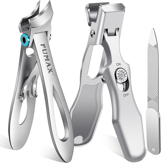 Toenail Clippers for Thick Toenails for Seniors, Heavy Duty Slanted Nail Clippers with Wide Opening, Ingrown Mens Toe Nail Clippers Mess Free Fingernail Clipper with Catcher Gifts for Men Women