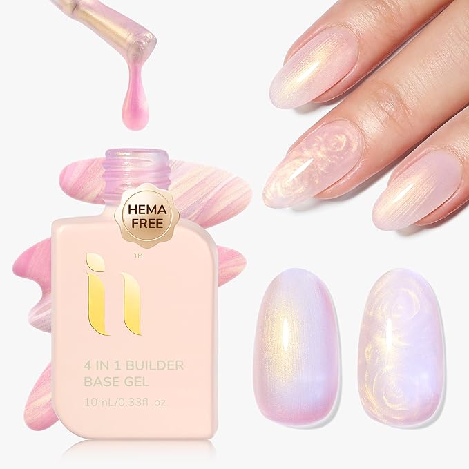 Hema Free Builder Gel, For Strengthens Damaged Thin Nails, Hypoallergenic Sparkle Enhancement Gel Polish Soak Off Curing Requires