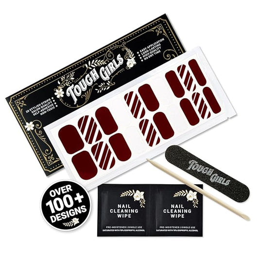| 20 Exquisite Gel Nail Polish Strips w/Application Accessories - No UV/LED Lamp Required (Holiday | Candy Cane Lane)