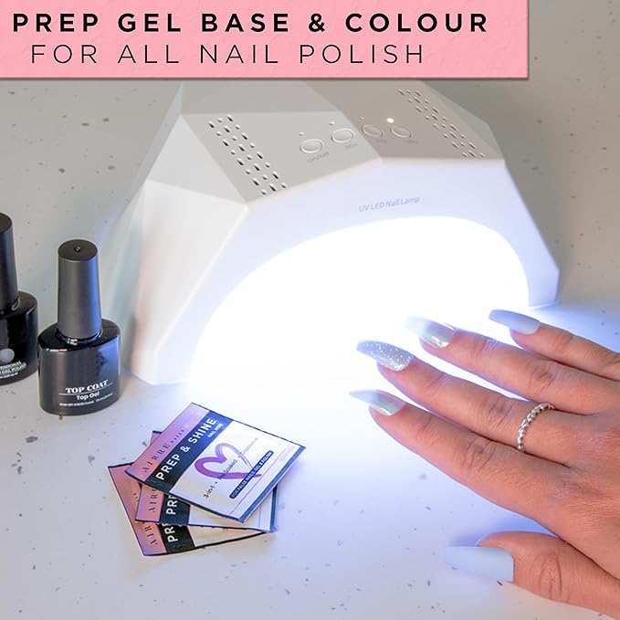 AIRRE 50 Professional Alcohol Prep & Shine Nail Wipes (3in1) Alcohol Wipes for Gel Nails, Acrylic Nails, Press-On Nails & Tips. Removes Sticky Gel Layer Residue, Preps UV/LED Gel Polish & False Nails