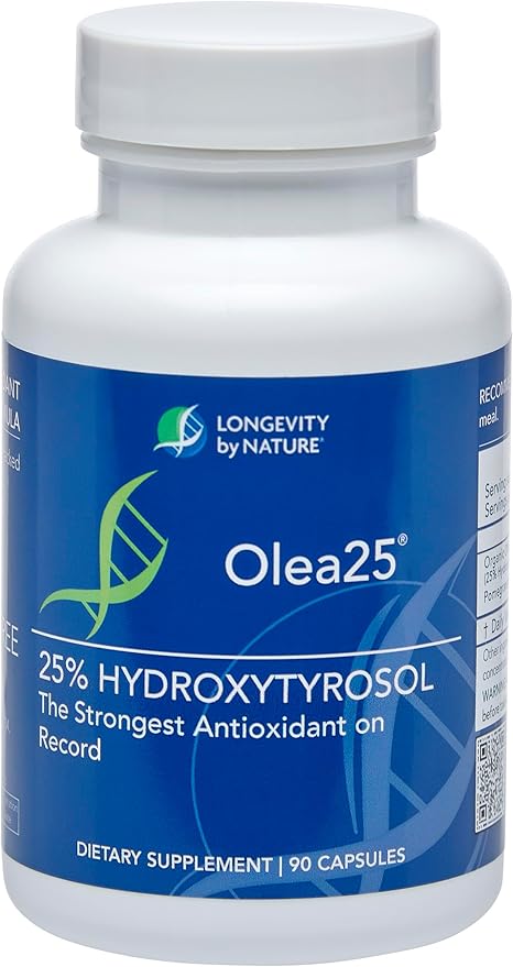 Hydroxytyrosol Supplement Olea25 Organic Olive Leaf Extract Capsules, 90 Count, Antioxidants Supplement for Immune Support and Heart Health