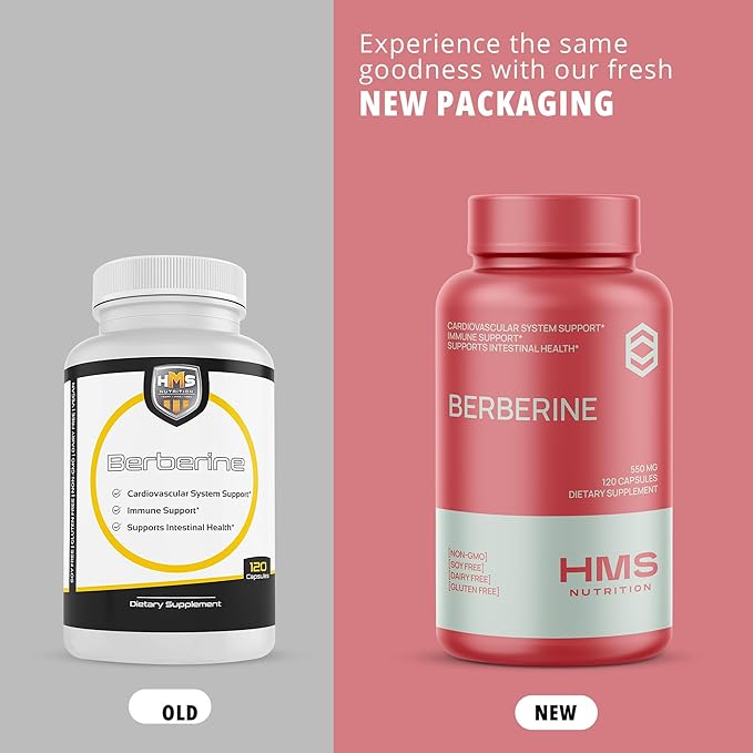 Berberine HCL 550mg, Berberine Supplements from Berberis Aristata Root for Immune System, Circulatory System, Weight Management & Intestinal Health, Vegan & Gluten Free, 120 Capsules