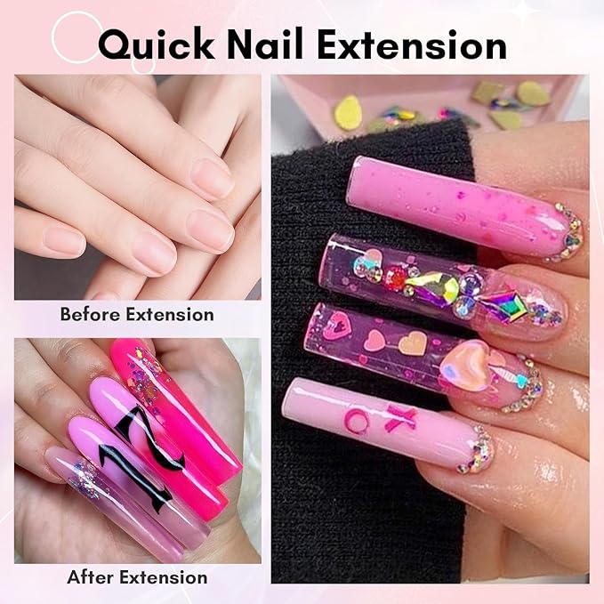 Makartt Poly Nail Gel-50ML Soft Pink Color, Strong Builder for Extension Overlay Strengthener 3D Diy, Long-lasting for Nails French Manicures Home Salon-Calla Lily
