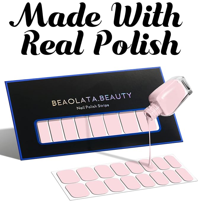 Nail Polish Strips, 32PCS Salon Quality Wraps, Long Lasting Gel Nail Stickers for Women Easy Apply& Remove (Cosmic Indigo)