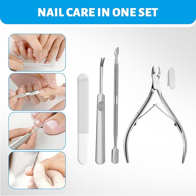 Lux German Nail Clippers Grip for Men Women, Black Portable Ultra Sharp Nail Clippers with Catcher File, No Splash Nail Clippers for Seniors Thick Ingrown Toenails, Professional Fingernail Clipper Set