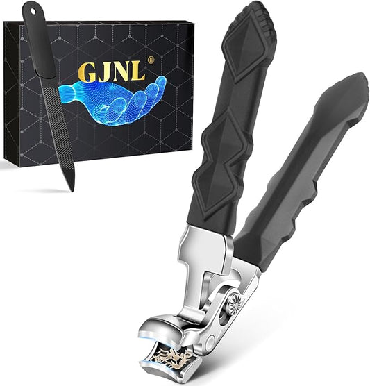 Toenail Clippers for Seniors Thick Toenails - Stocking Stuffers 2025 Gifts for Men, Angled Head Large Toe Nail Clippers for Men with Wide Jaw, Sharp Fingernail Cutter with Catcher
