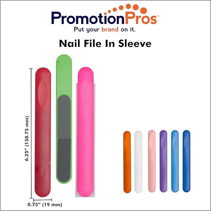 Nail File in Sleeve Add Customized with Text Name or Personalized Image $0.89 Each - Sold in Pack of 500 - Light Blue