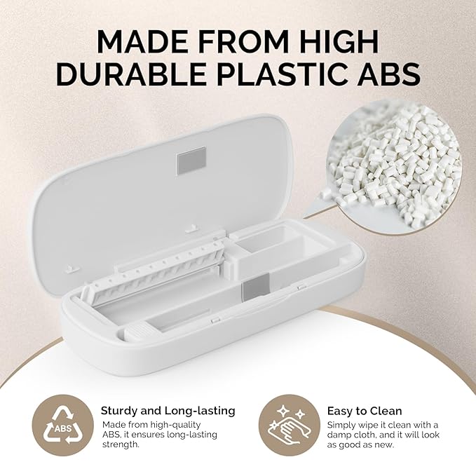 [2025 Upgraded]MelodySusie Acrylic Nail Tool Storage Box,Portable Dustproof Stand Displayer Holder Organizer Container Manicure Efile Accessories Nail Drill Kit Case,Travel Salon Home,White(Only Box)