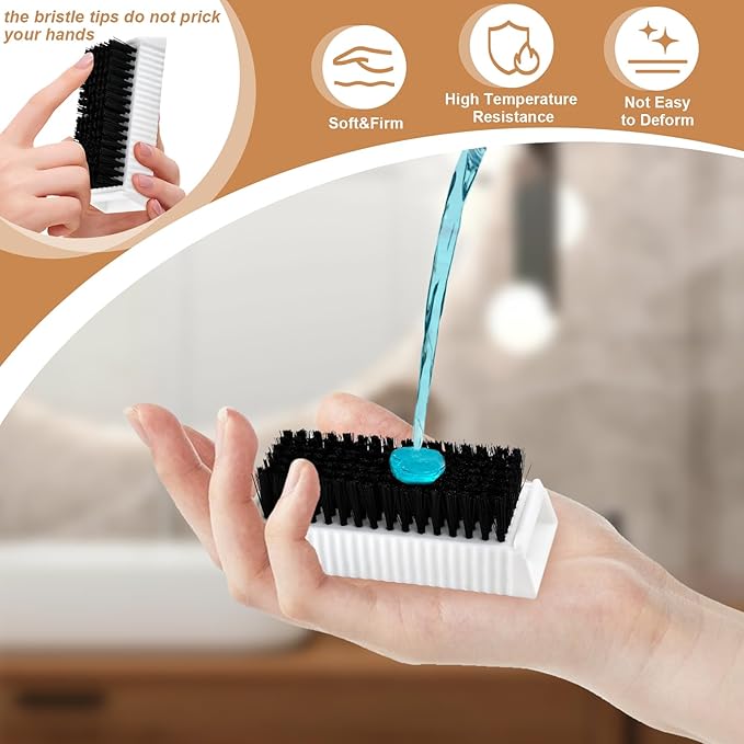 8 Pcs Hand Scrub Brushes for Nail Cleaning, Soft Fingernail Brush Non-Disposable Surgical Scrub Brushes with Nail Cleaner, Plastic Double-Sided Hand and Nail Cleaning Brush for Men Women Kids