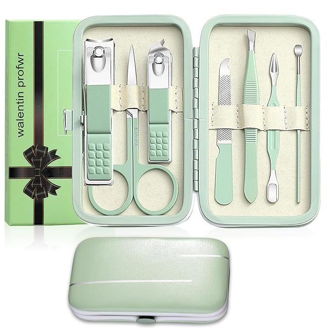 Manicure Set Nail Clipper Set Men Women Nail Clippers Toenail Fingernail Cutters Personal Care Tools Manicure Pedicure Tools with Travel Case Grooming Kit Present for Men Women Family Friends