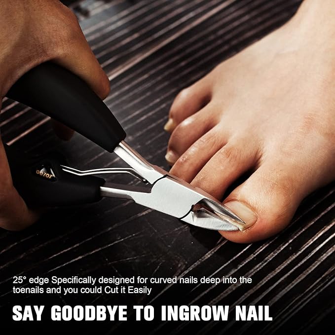 BEZOX Ingrown Toenail Clippers - Professional Nail Clippers for ingrown Nails for Seniors, Comfor Grip Long Handle Fingernail Clippers, Ergonomic Toenail Scissors - Premiun Stainless Steel