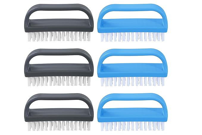 Nail Brush for Cleaning Fingernails, Nail Scrubber Brush, Toe Foot Hands Fingernail Brush Cleaner- Small Scrub Brush- All-Purpose Stiff Cleaning Brush for Home, Kitchen, Work, 6 pack - Superio