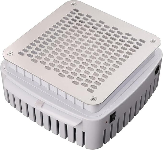 13-Watt Corded Electric Nail Dust Collector with Reusable Filter, Dual-Use Built-in or Tabletop Powerful Suction Machine for Acrylic Nail Polishing, Professional for Salon and Home Use (White)