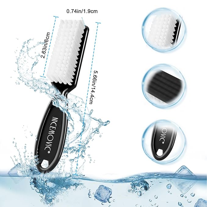 NICEMOVIC 30 Pcs Handle Grip Nail Brush, Hand Fingernail Cleaner Brush Manicure Tools Scrub Cleaning Brushes Kit, Use for Toe and Nail Cleaning (Black)