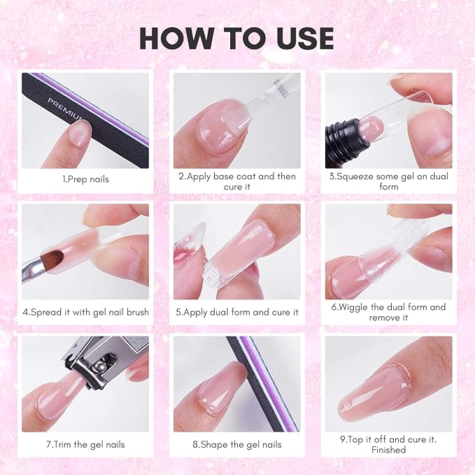 Makartt Poly Nail Gel - Milky White 50ML Gel Builder for Natural-Looking Nail Strengthener 3D Diy Hard Gel Manicures Nail Art At Home-Wips of White
