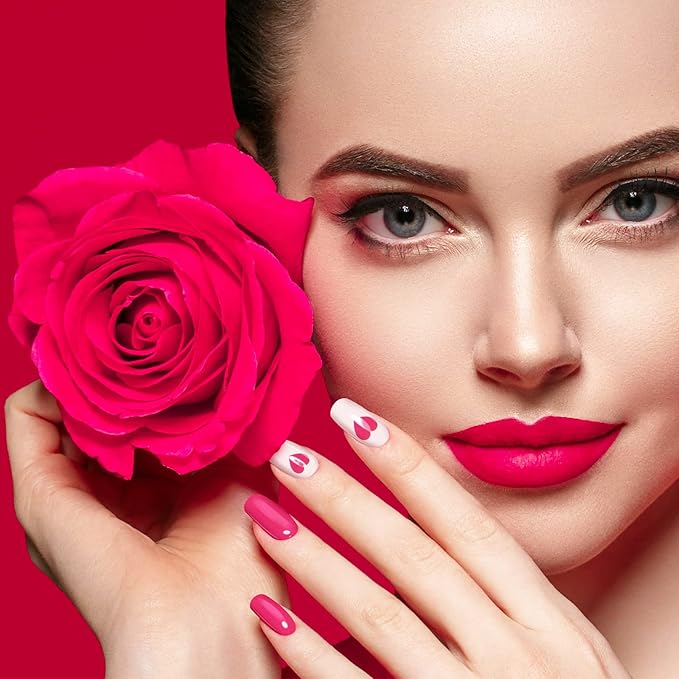 140 Pcs 10 Sheets Valentine's Day Full Wrap Nail Stickers Polish Strips Gradient Stickers Glitter Self Adhesive DIY Art Decals Strips with 2 Pcs Nail Files for Valentine Decor