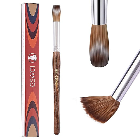 100% Kolinsky Acrylic Nail Brush,GSWOI Acrylic Brushes for Nails Size 18 Wood Handle Application Extension,Nail Tools for Professional Manicure Salon DIY at Home (#18)