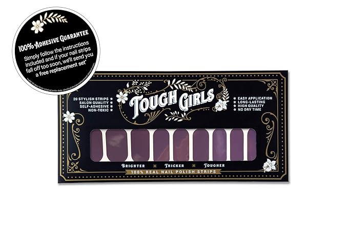 | 20 Exquisite Gel Nail Polish Strips w/Application Accessories - No UV/LED Lamp Required (Purple)