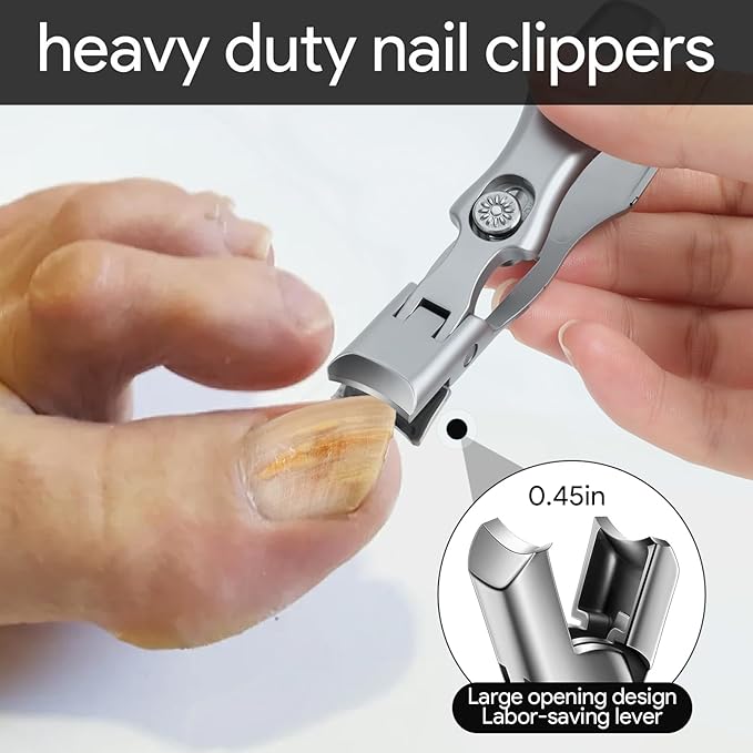 Lux German Grip Nail Clippers for Men Women, Colorful Professional Stainless Steel Heavy Duty Sharp Toe Nail Clippers Set for Seniors Nail Cutter, Nail Clippers Kit for Thick Curved Ingrown Toenails