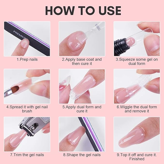 Makartt Poly Nail Gel：Builder for Extension and Strengthener, Tender Nude Pink, 50 ML, Strong and Half Solid Texture, Long-Lasting and Easy to Use Manicure Supplies-Peachy