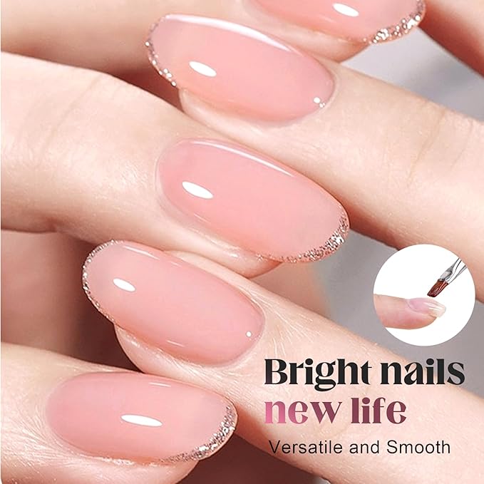 2-In-1 Self-Leveling Nail Gel for Builder, Multi-Purpose Nail Repair Gel for Damaged Nails, Cracked Nail Repair Kit for Split Nails, Easy & Quick to Fix Strengthening Broken Nails for Women (1pc)