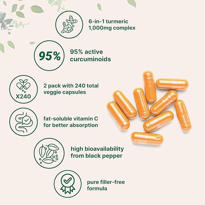 Micro Ingredients Turmeric Curcumin Supplement 1,000mg, 240 Veggie Capsules | 95% Curcuminoids with Bee Propolis, MCT Oil, Vitamin C & Black Pepper | Enhanced Absorption | Vegan, Non-GMO, Filler Free