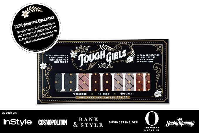 | 20 Exquisite Gel Nail Polish Strips w/Application Accessories - No UV/LED Lamp Required (Lattice Elegance & Gold Foil)