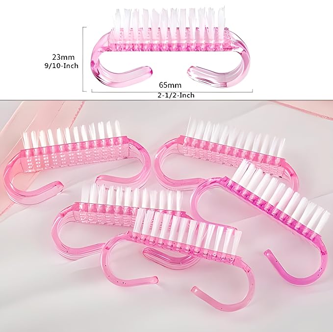 12-Pack Handle Grip Nail Brush(assorted color), Fingernail Scrub Cleaning Brushes for Toes and Nails Cleaner, Pedicure Brushes for Men and Women