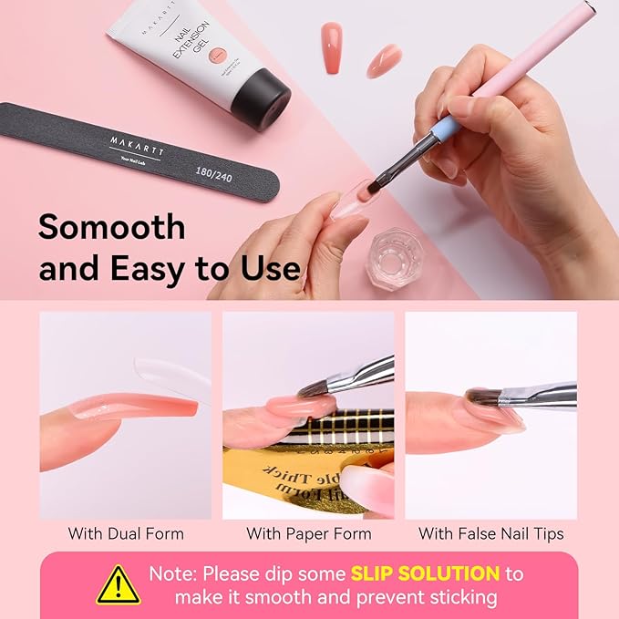 Makartt Poly Nail Gel, 50ML Nude Nature Builder for Nail Extension Elegant All Season Gel Color for 3D Molding Gel Nail Strengtheners-Long-Lasting Supplies for DIY Salon Quality-A Siesta