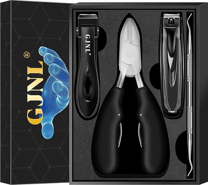 Toenail Clippers for Seniors Thick Nails - Stocking Stuffers Gifts for Men 17mm & 37mm Wide Jaw Nail Clippers, No Splash Nail Clippers w Catcher for Women