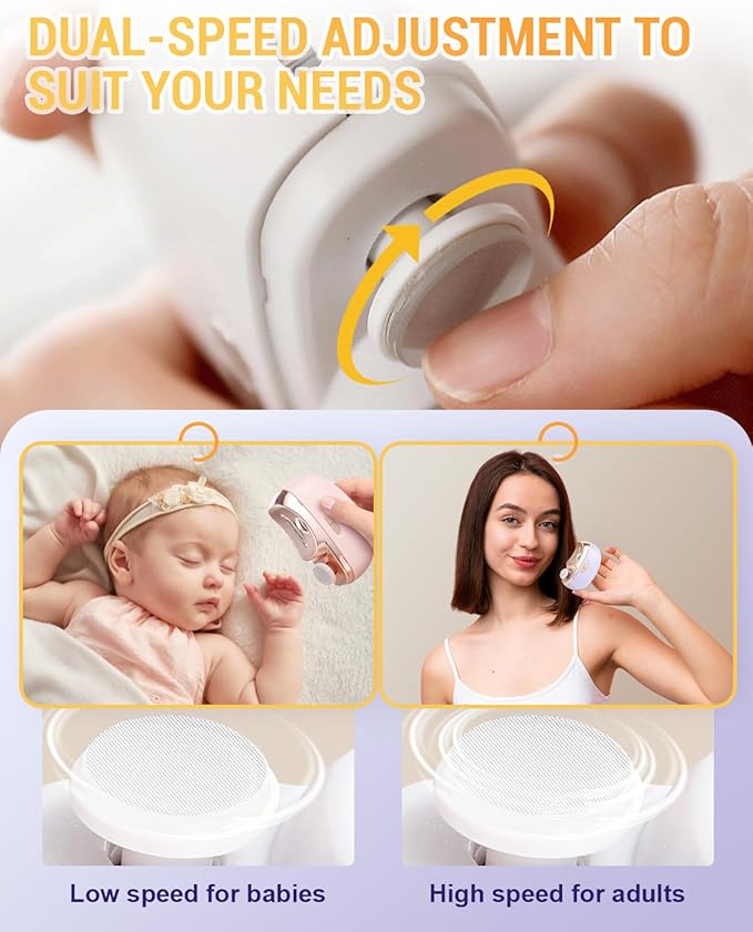 2 in 1 Electric Nail Clippers, 2026 New Electric Polishing Automatic Nail Clippers for Fingers and Toes with 2 Adjustable Speeds, Electric Nail Trimmer for Senior Adults (Black)