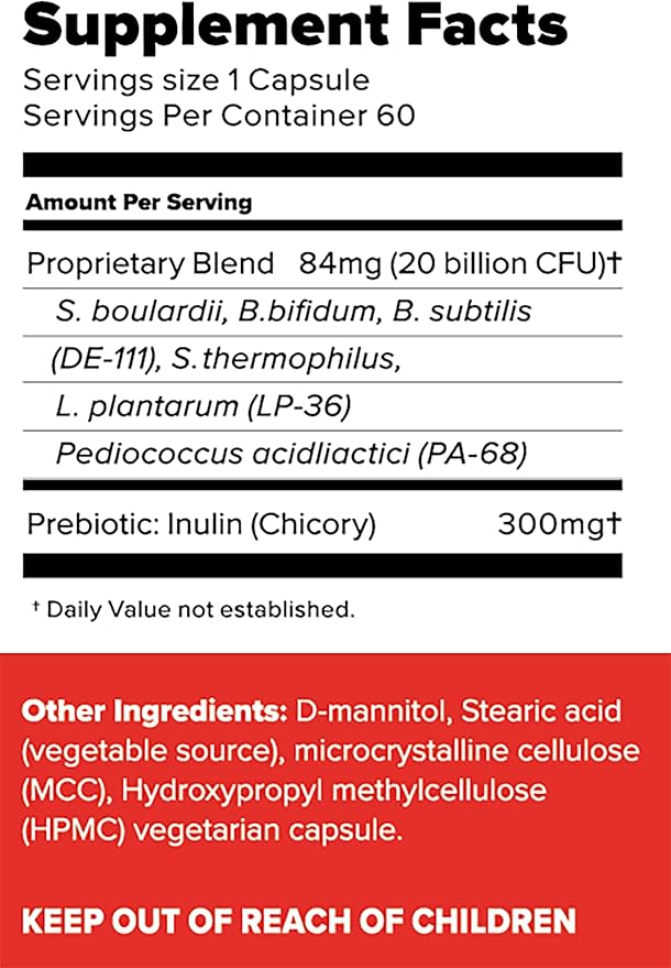 Heart Centered Probiotics to Support The Cardio Vascular System and Heart Health, 20 Billion CFU, Non-GMO and Gluten Free, 60 Capsules