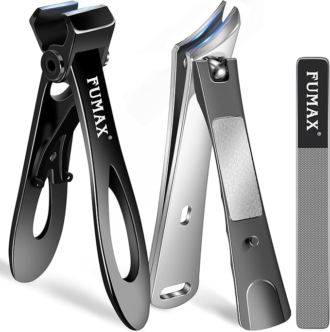 Toe Nail Clippers for Men Thick Nails for Seniors, Heavy Duty Large Straight Nail Clippers with Wide Opening, Ingrown Mens Slanted Toenail Clippers for Thick Toenails Long Handle Gifts for Men