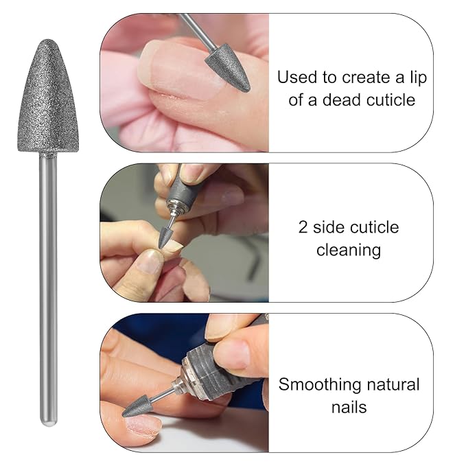 Nail Drill Bit Russian Dry Manicure Drill Bits Drill Bits Nature Nail Buffer Bit for Cuticle Remove Nail Art Design Manicure Pedicure Professional Home & Salon Use (Coarse)