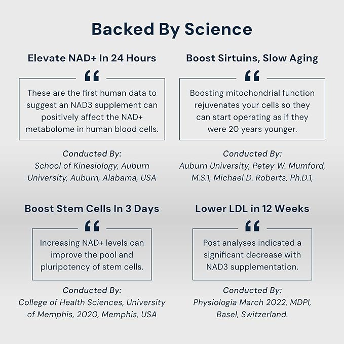 HPN NAD3 Clinical NAD+ Booster, Cellular Health & Natural Energy - NAD Supplement for Healthy Aging, Metabolic Support, NRF2 & Longevity, Nicotinamide Riboside & NMN Alternative, 120ct, 60-Day Supply