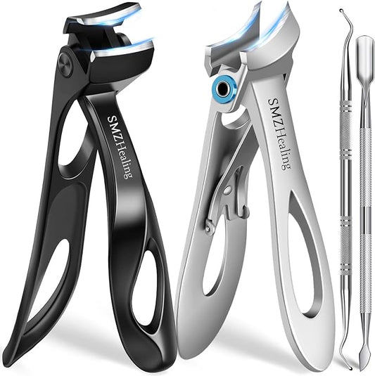 Toenail Clippers for Seniors Thick Toenails, Stocking Stuffers for Men 2025 Heavy Duty Large Toe Nail Clippers, Slanted Curved Blade Ingrown Toenail Clippers