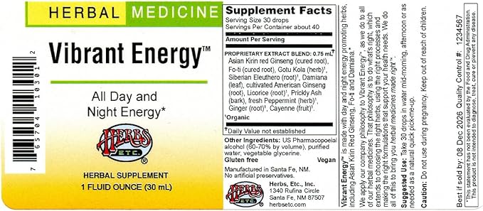Herbs Etc. Vibrant Energy™ 1 oz