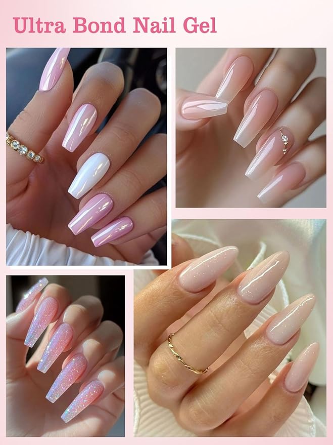 100ml Gel Nail Glue, EBANKU Super Strong UV Nail Glue for Press Ons Acrylic Nails, Lamp Curing Needed, Long-Lasting Solid Soft Gel