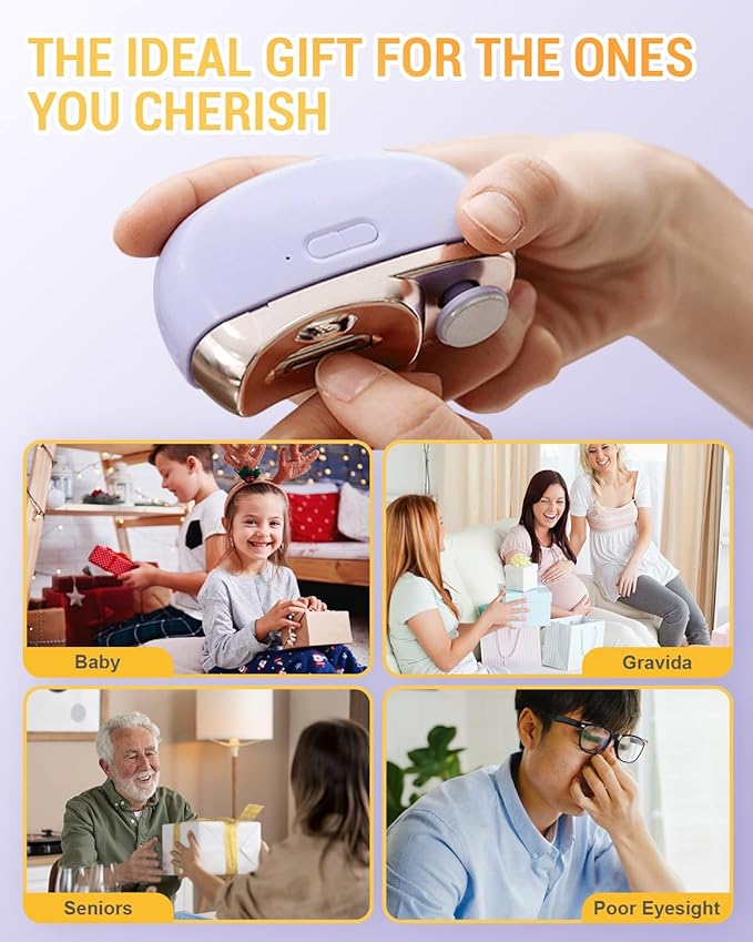 2 in 1 Electric Nail Clippers, 2026 New Electric Polishing Automatic Nail Clippers for Fingers and Toes with 2 Adjustable Speeds, Electric Nail Trimmer for Senior Adults (White)