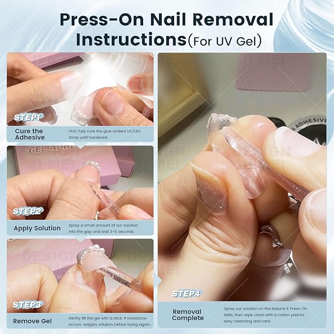 BENGONG 5-in-1 Multi-Functional Spray Professional Gel Polish Remover for Nails Care for Press-On Nails & Natural Nails Brush Cleaner Nail Polish Remover & Remover For Glue, Gel- 3 Fl oz