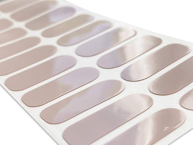 | 20 Exquisite Gel Nail Polish Strips w/Application Accessories - No UV/LED Lamp Required (Nude)