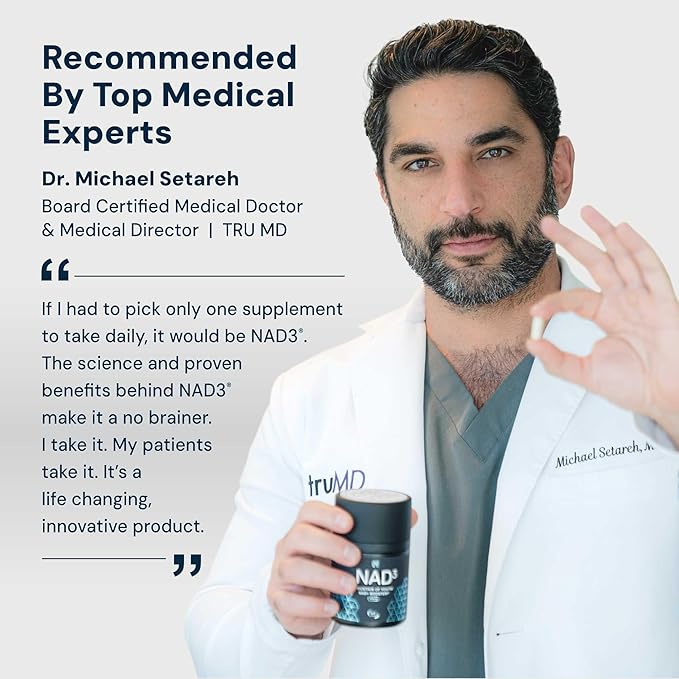 HPN NAD3 Clinical NAD+ Booster, Cellular Health & Natural Energy - NAD Supplement for Healthy Aging, Metabolic Support, NRF2 & Longevity, Nicotinamide Riboside & NMN Alternative, 60ct, 30-Day Supply
