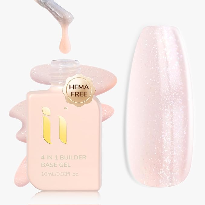 Builder Base Gel, Hema-Free Strengthening Nail Repair Soak Off Fall Winter Glitter Gel Nail Polish Curing Requires For Sensitive Skin, Christmas Gift Nail Art