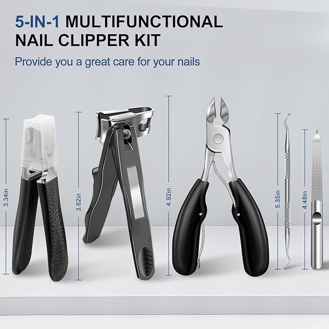 Toenail Clippers for Seniors Thick Toenails, Mens Stocking Stuffers 2025, Heavy Duty Large Toe Nail Clippers for Men with Catcher, 360°Rotating Nail Clippers, Christmas Xmas Presents Gifts for Adults