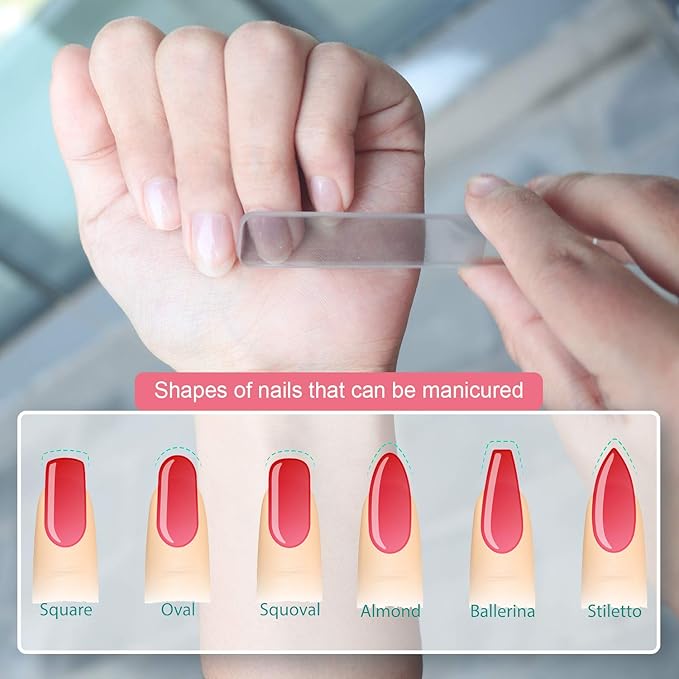 RedFlow Glass Nail File,Nail Buffer Set Contains 2 Nano Glass Nail Files and 1 Nano Glass Foot File,Professional Manicure Set,Nail Files for Natural Nails Removing Calluses
