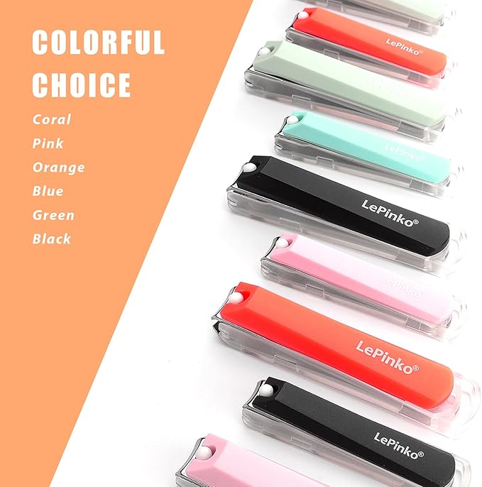 Stocking Stuffers, Nail Clippers Set, Gifts for Women Men Mom Dad Girl Boy Seniors, No Splash Nail Cutter 2PCS - Orange