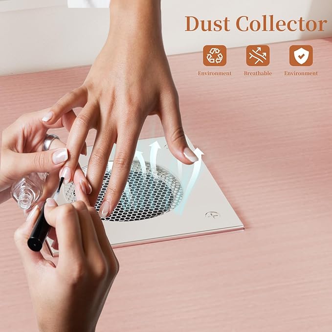 Manicure Table Nail Desk for Nail Tech, Nail Beauty Table w/Electric Dust Collector & 6 Storage Drawers & Open Shelves for Home, Workshop, Makeup Beauty Salon Workstation