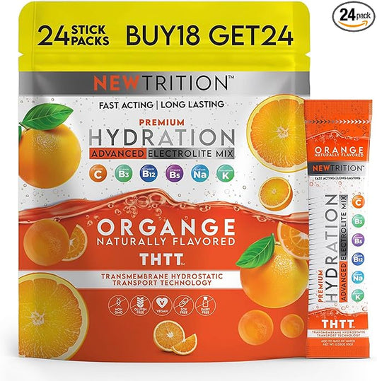 Hydration Powder, Electrolyte Powder Packets, Naturally Flavored Hydrating Packets for Water, Fast Acting Hydrate Electrolytes with Vitamins C & D